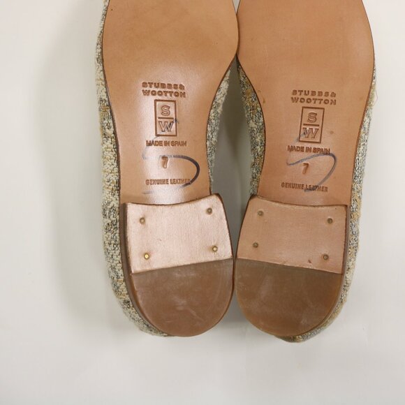 NEW Stubbs & Wootton Tan, Cream And Black Size 7 Slippers - Picture 8 of 8